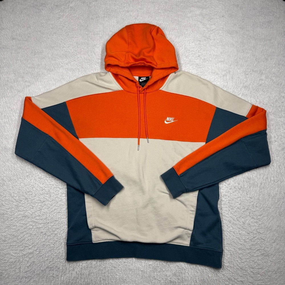 Nike Tech Fleece Full Zip Hoodie Jacket Orange Gray CU4381-837 Men's Size L Tall